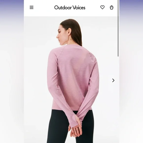 Outdoor Voices seamless long sleeve top SeamlessPique Longsleeve - Picture 3 of 6